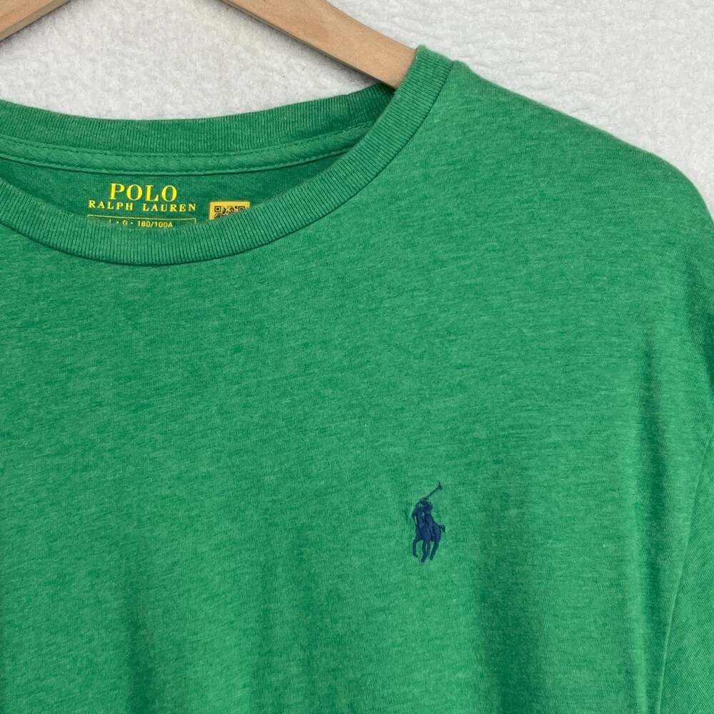 POLO RALPH LAUREN Shirt Mens L Classic Fit Jersey Crewneck Tee Cotton Green